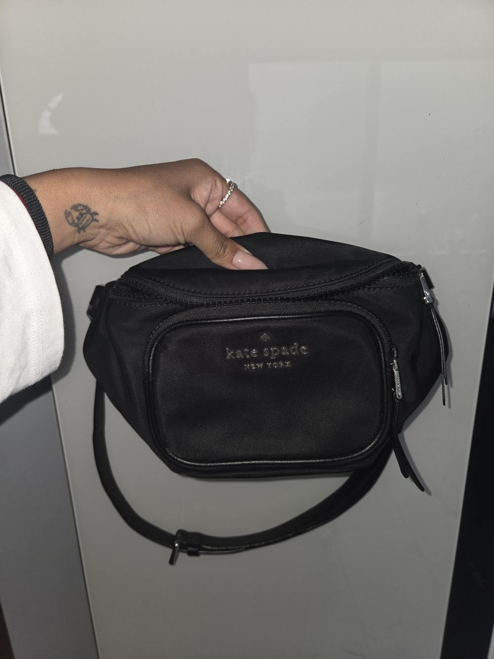 kate spade Black Nylon Belt Bag with Front Pocket